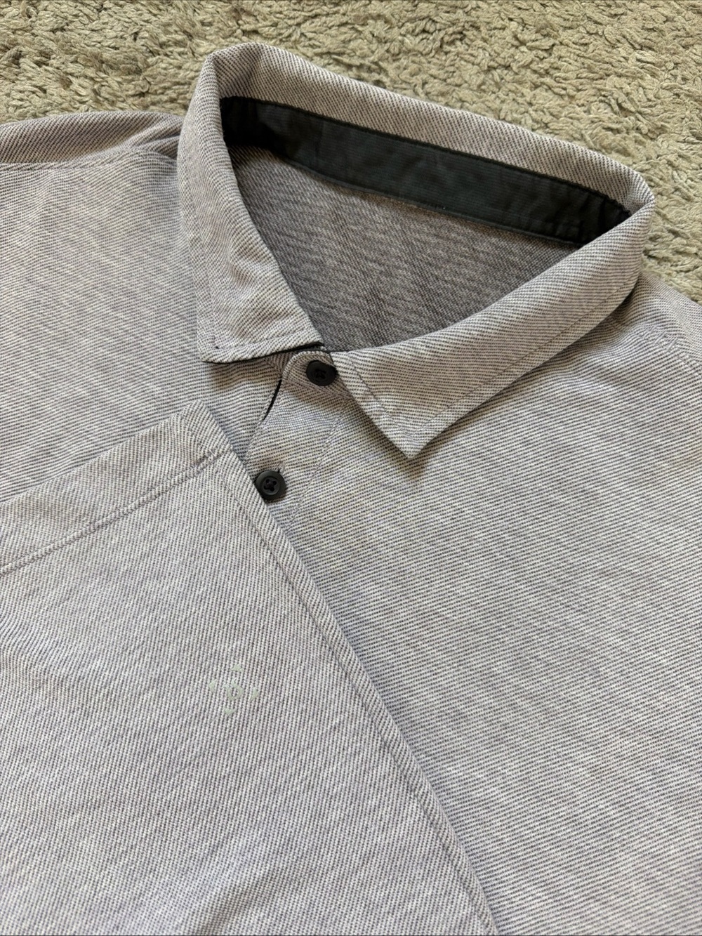 lululemon athletica Men's Light Gray Polo with Subtle Heather